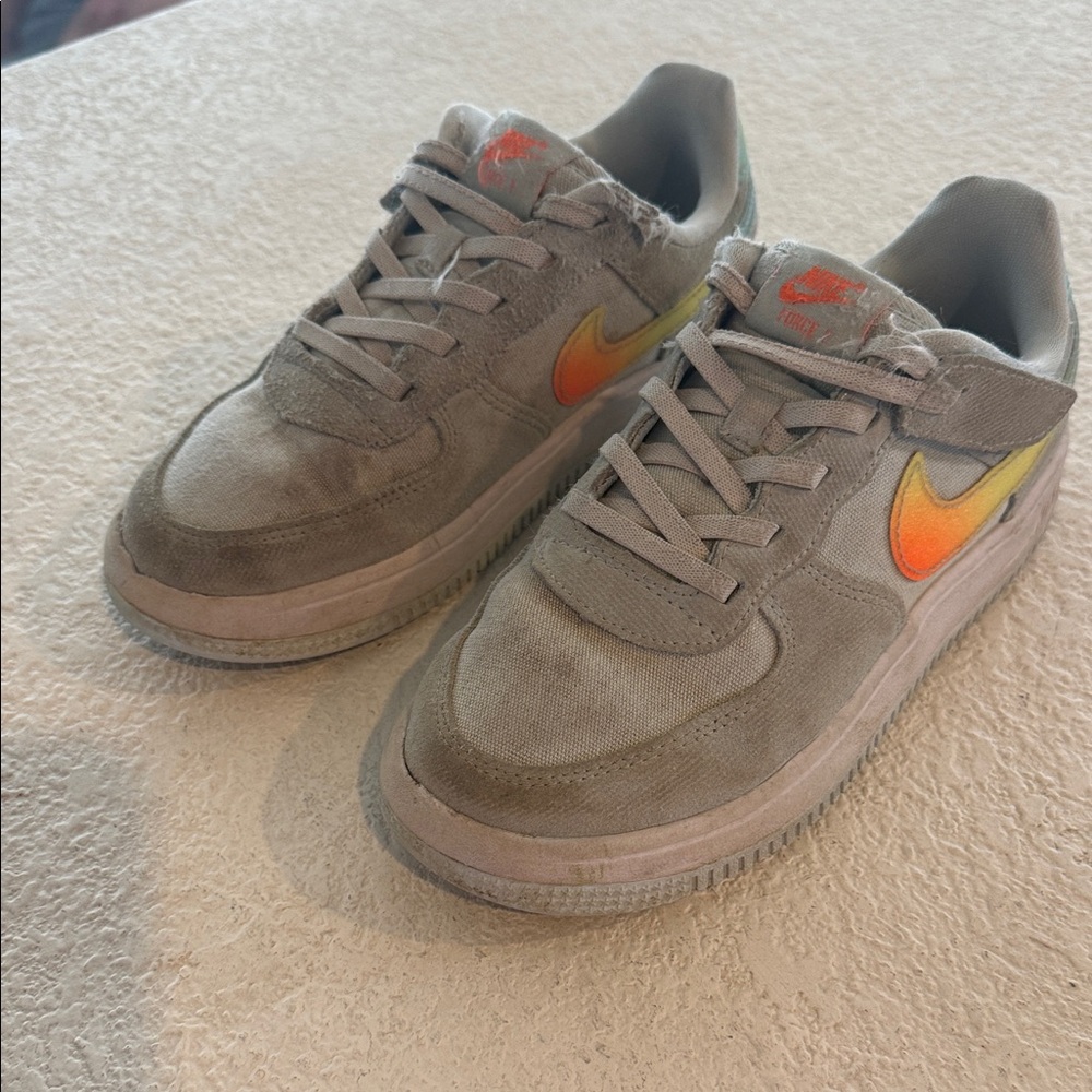 Nike Gray and Orange Athletic Shoes